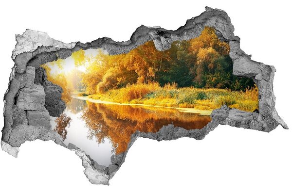3d lyuk fal dekoráció Folyó ősszel