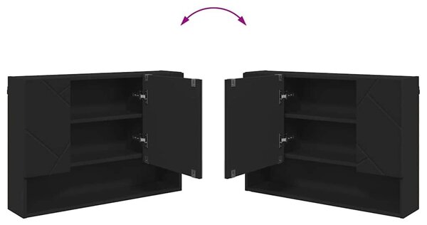 VidaXL Fürdőszoba bútor szett 2 pcs Fekete 76.5 x 35 x 64 cm Faanyag