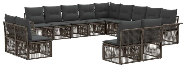 VidaXL Kerti Kanapé Szett 13 pcs Szürke polirattan