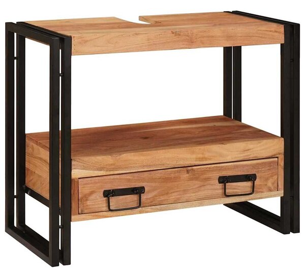 VidaXL Mosdó szekrény fiókkal Barna 71 x 33 x 58 cm Tömör Akácfa