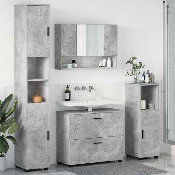 VidaXL Fürdőszoba bútor szett 4 pcs Beton szürke 30 x 35 x 192 cm