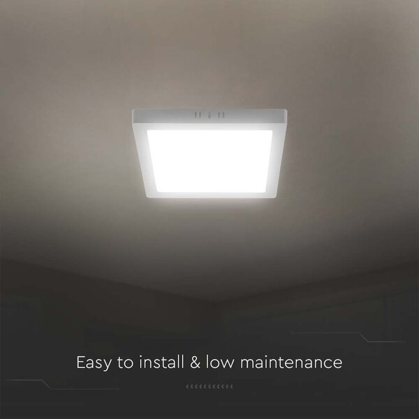 V-TAC CREE SMD felületre szerelhető, műanyag IP20, négyzet LED panel 24W, CCT - SKU 105146