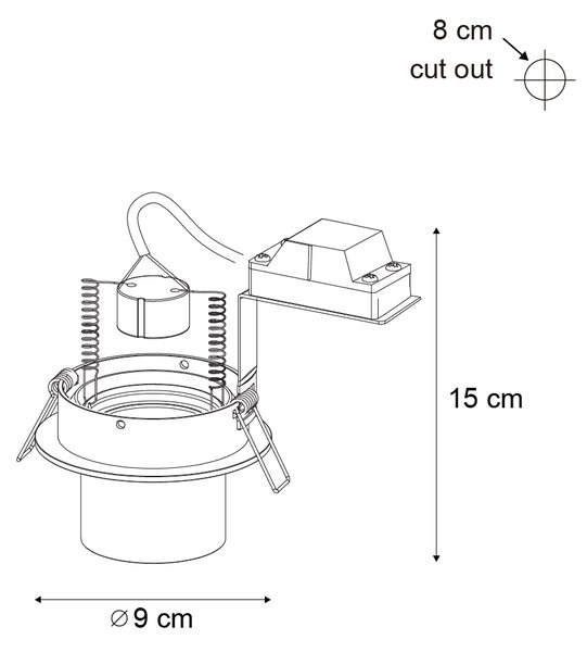 Modern beépíthető spotlámpa bézs GU10 50 mm kerek dönthető - Installa