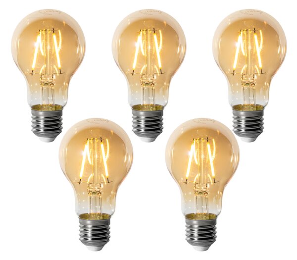 5 darabos E27 dimmelhető LED izzókészlet A60 arany 3W 310 lm 2200K