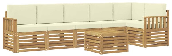 VidaXL Kültéri kanapé szett 7 pcs Fehér és Krém színű 59 x 59 x 37 cm