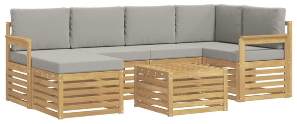 VidaXL Kültéri kanapé szett 7 pcs Fehér és Világosszürke
