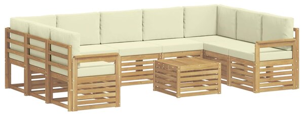 VidaXL Kültéri kanapé szett 8 pcs Fehér és krémszínű 59 x 59 x 37 cm