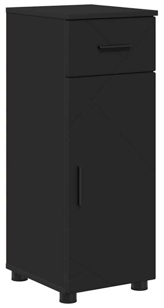VidaXL Fürdőszoba bútor szett 4 pcs Fekete 61 x 35 x 64 cm Faanyag