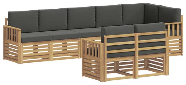 VidaXL Kültéri kanapé szett 8 pcs Fehér és Antracitszürke