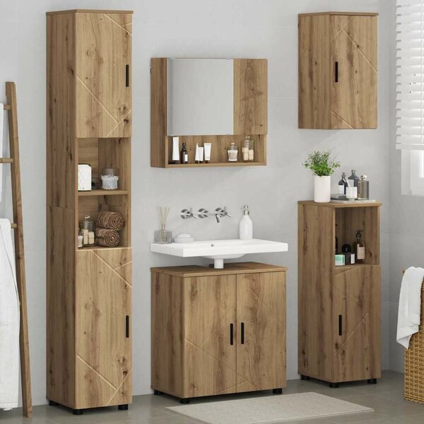 VidaXL Fürdőszoba bútor szett 5 pcs kézműves tölgy 61 x 35 x 64 cm