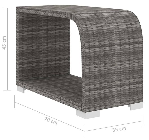VidaXL 8 részes szürke polyrattan kerti bútorszett párnákkal
