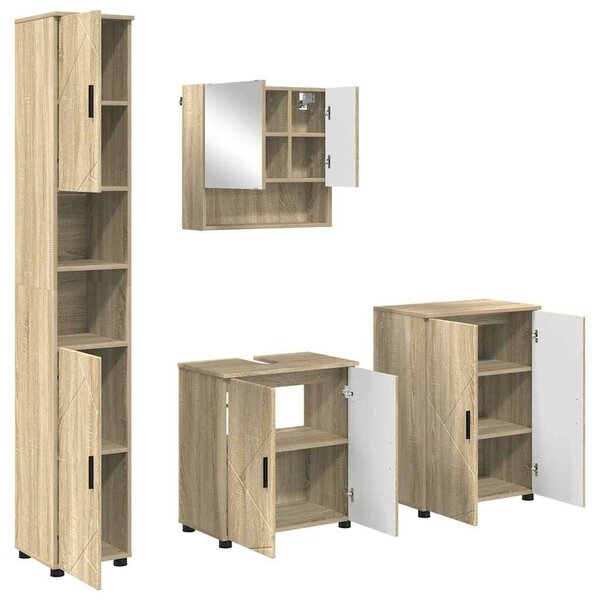 VidaXL Fürdőszoba bútor szett 4 db Sonoma tölgy 61 x 35 x 64 cm