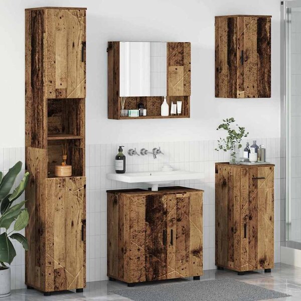 VidaXL Fürdőszoba bútor szett 5 pcs Régi fa 61 x 35 x 64 cm Faanyag