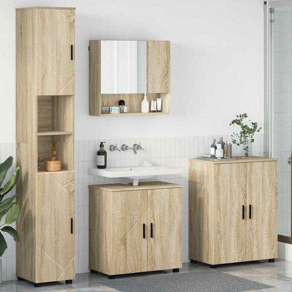 VidaXL Fürdőszoba bútor szett 4 db Sonoma tölgy 61 x 35 x 64 cm