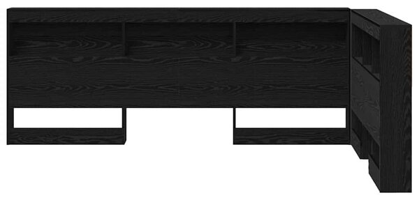 VidaXL Tároló fejtámla Fekete tölgy 207,5 x 137,5 x 76,5 cm Faanyag