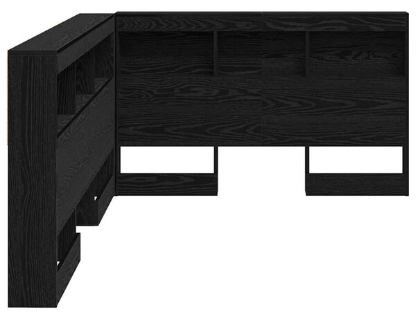 VidaXL Tároló fejtámla Fekete tölgy 207,5 x 137,5 x 76,5 cm Faanyag