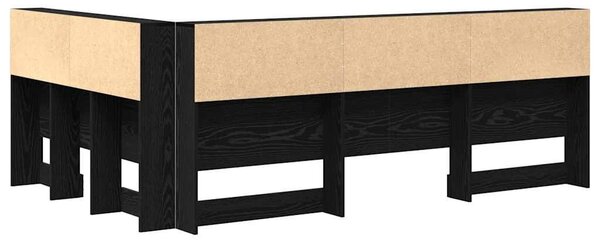 VidaXL Tároló fejtámla Fekete tölgy 207,5 x 137,5 x 76,5 cm Faanyag