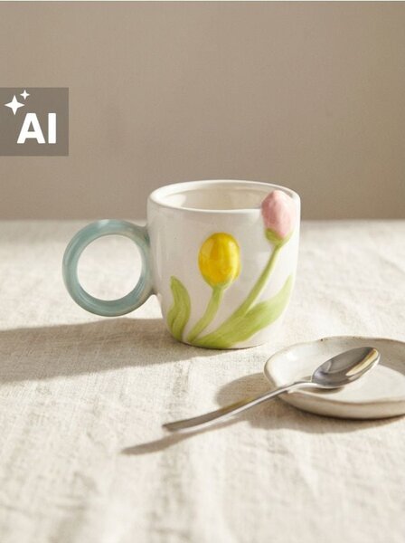 Sinsay - Bögre tulipánmintával - többszínű