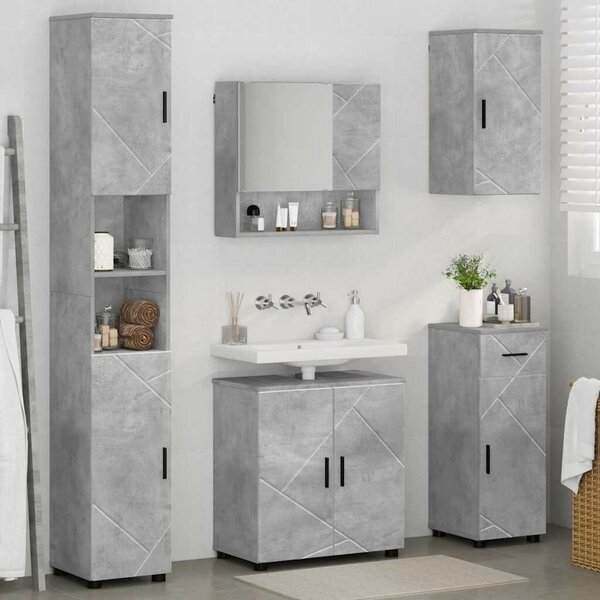 VidaXL Fürdőszoba bútor szett 5 db Beton Szürke 61 x 35 x 64 cm