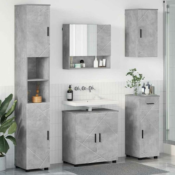 VidaXL Fürdőszoba bútor szett 5 db Beton Szürke 61 x 35 x 64 cm