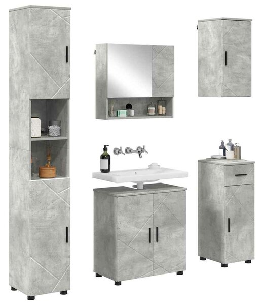 VidaXL Fürdőszoba bútor szett 5 db Beton Szürke 61 x 35 x 64 cm