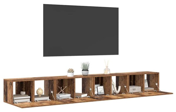 VidaXL TV szekrény garnitúra 4 pcs Régi fa 60 x 30 x 30 cm Faanyag