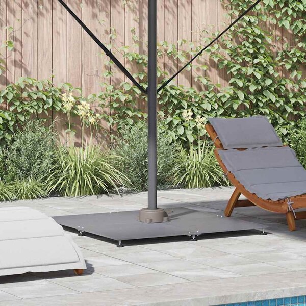 VidaXL Napernyőtalp Sötétszürke fára emlékeztető 100 x 100 x 4 cm Acél