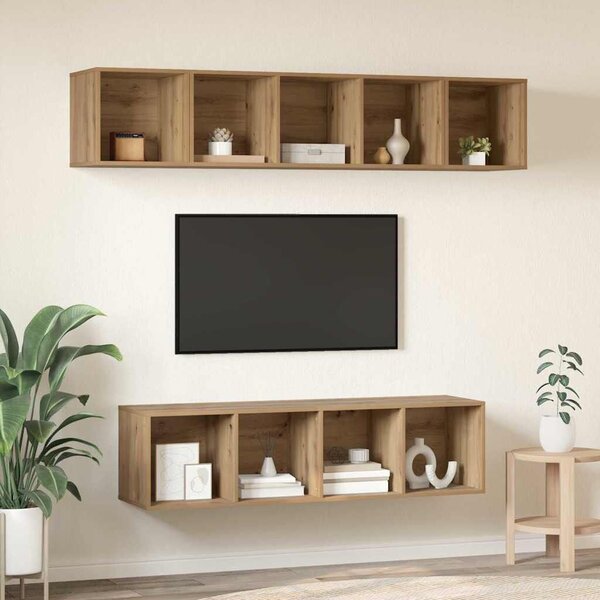 VidaXL TV szekrény garnitúra 4 pcs Artisan tölgy Faanyag