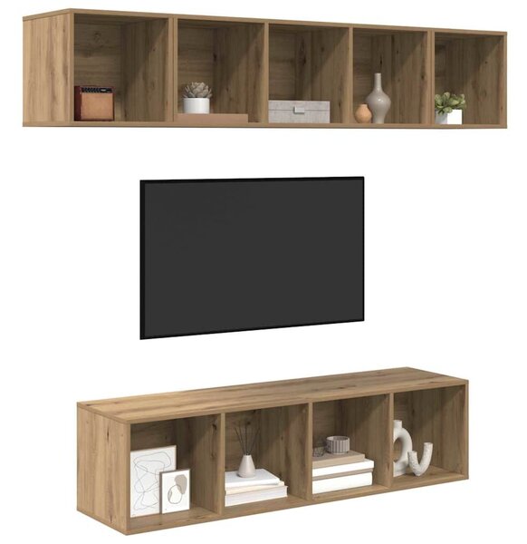 VidaXL TV szekrény garnitúra 4 pcs Artisan tölgy Faanyag