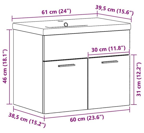 VidaXL Készletek Egyéb Régi fa 60 x 38.5 x 46 cm Faanyag