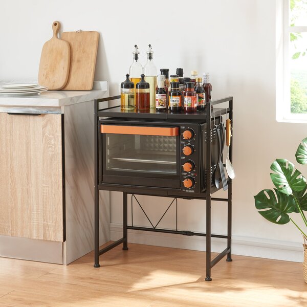 Konyhai polc Sorsele 79x40-63x32 cm fekete [en.casa]