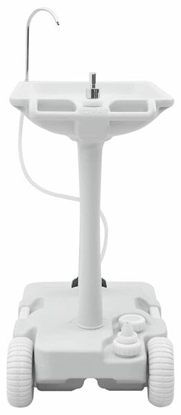 VidaXL Kemping Kézmosó Állvány Kerekekkel Szürke 72 x 42 x 103 cm