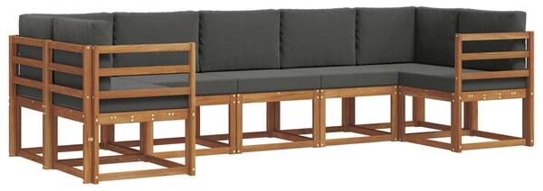 VidaXL Kültéri kanapé szett párnával 7 pcs Természetes és antracit
