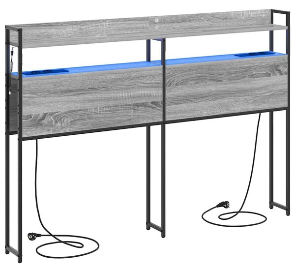 VidaXL Fejtámla LED -es lámpákkal Szürke sonoma 150 cm Faanyag