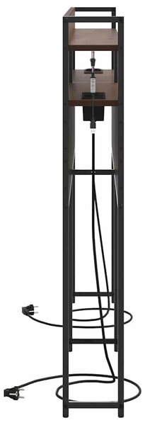 VidaXL Fejtámla LED -es lámpákkal polcokkal barna tölgy 150 cm Faanyag