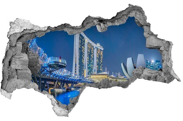 3d lyuk fal dekoráció Singapore éjjel