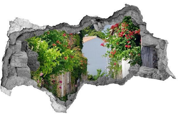 3d lyuk fal dekoráció Virágos alley