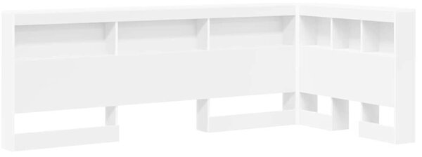 VidaXL Tároló fejtámla polcokkal fejtámlával Fehér 80 cm Faanyag