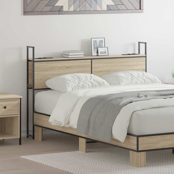 VidaXL Tárolós Fejtámla Töltő Állomással sonoma tölgy 150 cm Faanyag