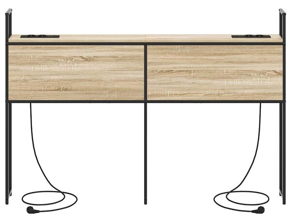 VidaXL Tárolós Fejtámla Töltő Állomással sonoma tölgy 150 cm Faanyag