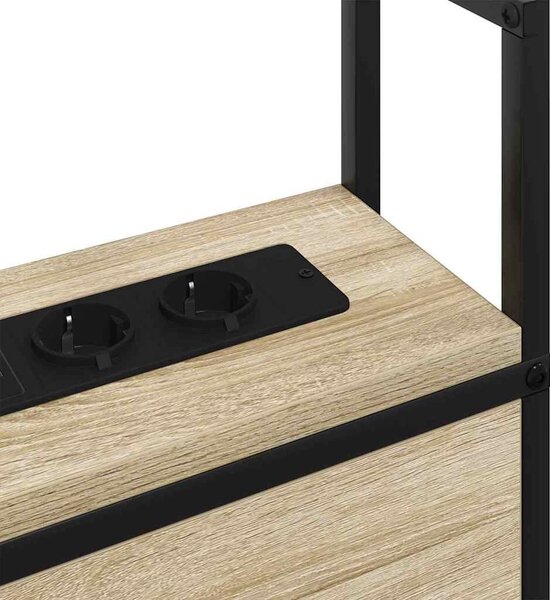 VidaXL Tárolós Fejtámla Töltő Állomással sonoma tölgy 150 cm Faanyag