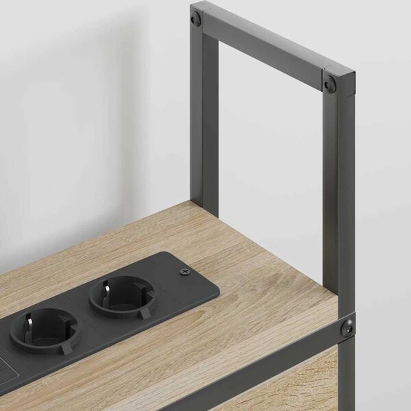 VidaXL Tárolós Fejtámla Töltő Állomással sonoma tölgy 150 cm Faanyag