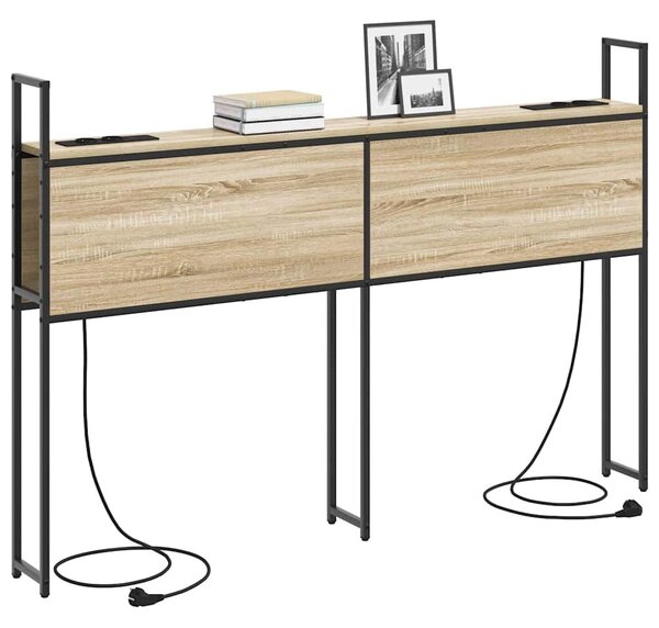 VidaXL Tárolós Fejtámla Töltő Állomással sonoma tölgy 150 cm Faanyag