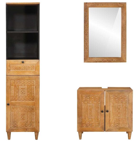 VidaXL Fürdőszoba bútor szett fiókkal 3 pcs Barna 38 x 33 x 160 cm