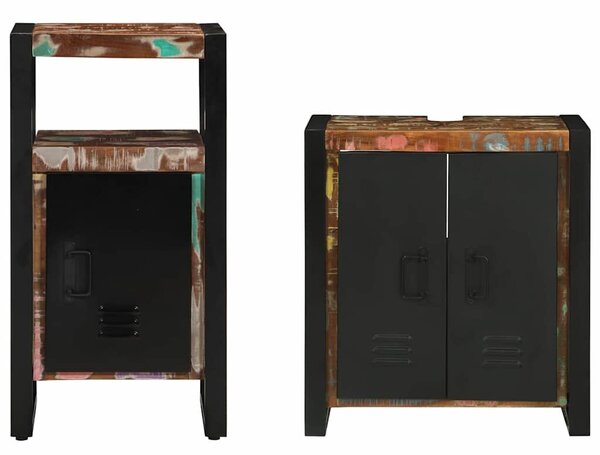 VidaXL Fürdőszoba bútor szett 2 db Több szín és Fekete 55 x 35 x 60 cm