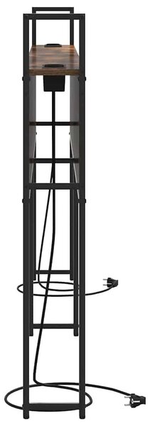 VidaXL Tárolós Fejtámla Töltő Állomással Füstölt tölgy 180 cm Faanyag