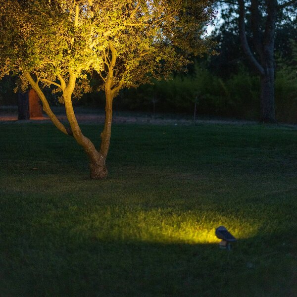 Les Jardins LED-Solar-spotlámpa OJE, szürke, dimmelhető, nappali fényérzékelővel, időzítővel, dimmelhető, Alu / szürke / cink, Műanyag, Modern