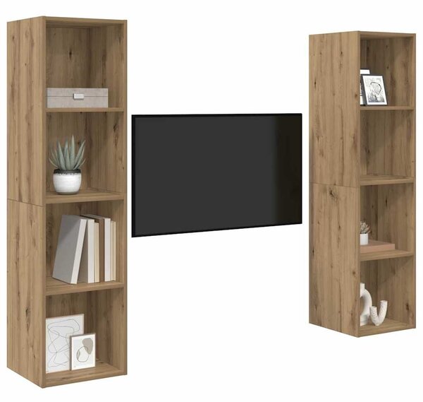 VidaXL TV szekrény garnitúra 2 pcs Barna 37 x 37 x 142,5 cm Faanyag