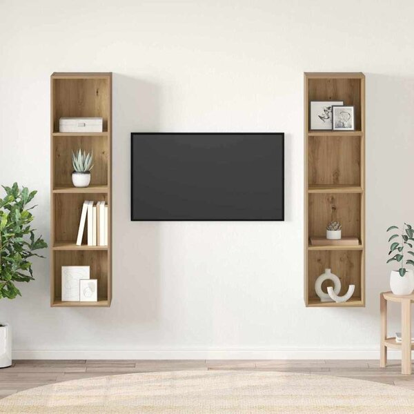VidaXL TV szekrény garnitúra 2 pcs Barna 37 x 37 x 142,5 cm Faanyag