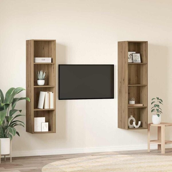 VidaXL TV szekrény garnitúra 2 pcs Barna 37 x 37 x 142,5 cm Faanyag